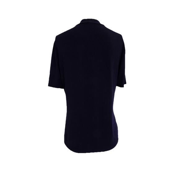 J McLaughlin short sleeve navy mock turtleneck knit top size Medium - Picture 6 of 9